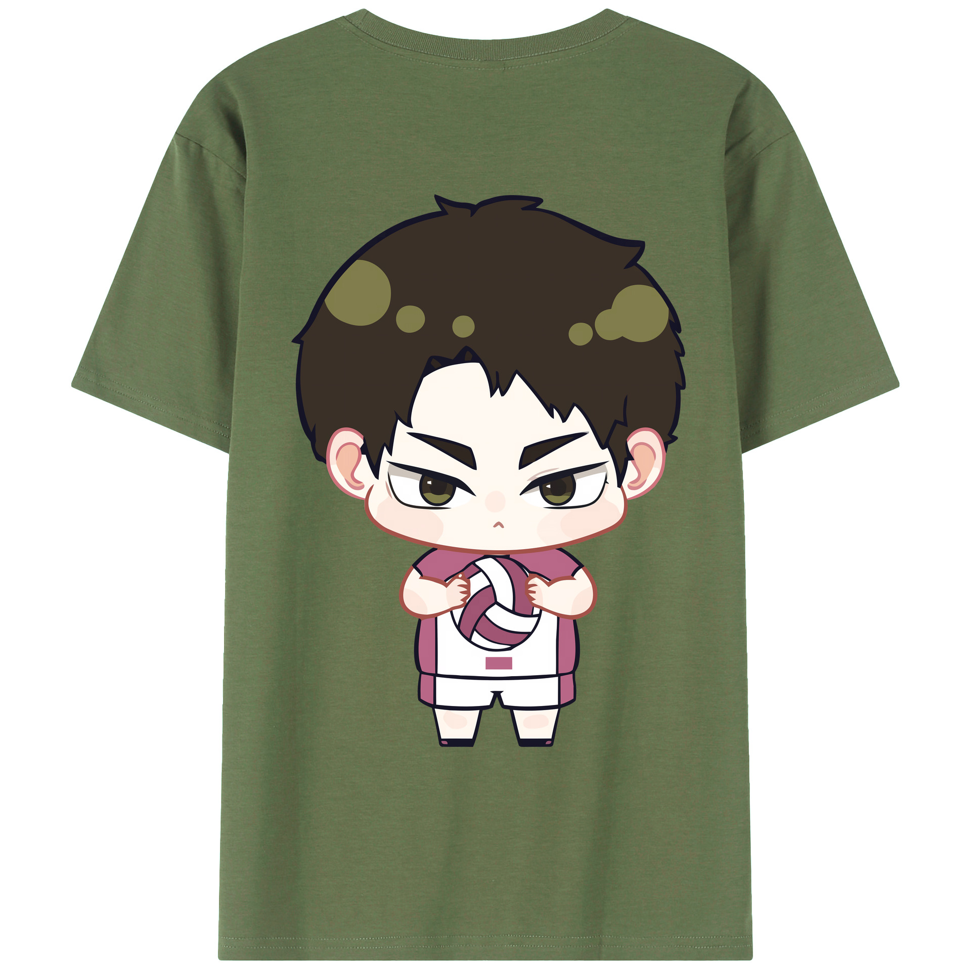 （画像用） ハイキュー!! Haikyu!! 綿100％ メンズ半袖Tシャツ（バックプリント） 通気性